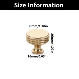 JFGDVW 2 Pcs Gold Cabinet Knobs, Gold Drawer Knobs, Single Hole Wardrobe Handles, for Kitchen, Bathroom, Dresser and Furniture