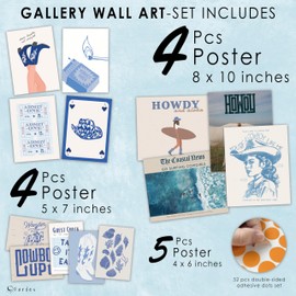 Coastal Cowgirl Room Decor Aesthetic, Coastal Granddaughter Decor, Beachy Western Room Decor Aesthetic, Beach Wall Art Prints, Blue Preppy Decor for Teen Girls Bedroom Decor, Coastal Cowgirl Decor