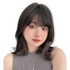 BrightLala hf1893x-GRE Women's Half Long Wig, Inner Color, Natural, Medium,