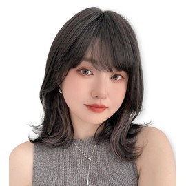 BrightLala hf1893x-GRE Women's Half Long Wig, Inner Color, Natural, Medium, Full Wig