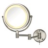 JERDON Wall-Mounted Makeup Mirror with LED Lighting - Lighted Makeup