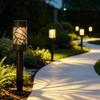 LAMTREE 6 Pack 8 Lumens Solar Pathway Lights, Metal Lamp