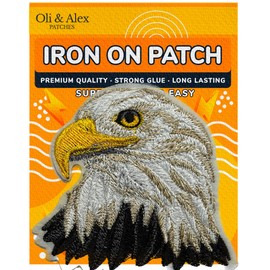 Premium Iron-On Patches - Eagle Patch American - Durable & Easy-to-Apply - Embroidery Decals for Clothing Accessories - Vibrant Designs - DIY Patriotic Biker Punk