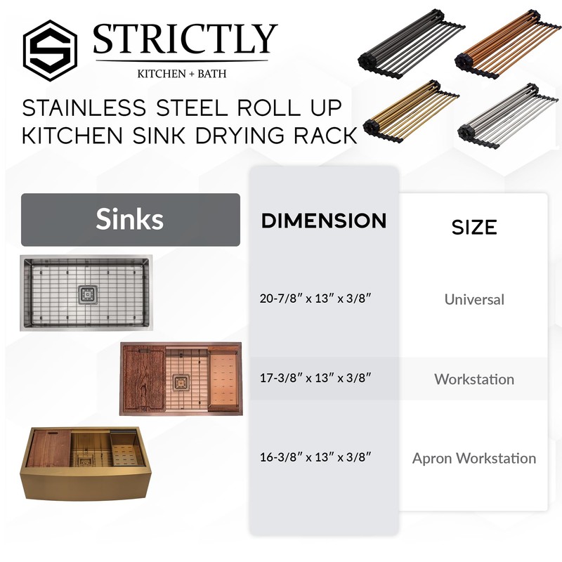 Strictly Sinks Stainless Steel Roll Up Dish Drying Rack –