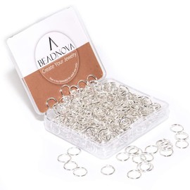 BEADNOVA 10mm Jump Rings Silver Jewelry Jump Rings for Jewelry Making Accessories Findings for Keychains (300Pcs)