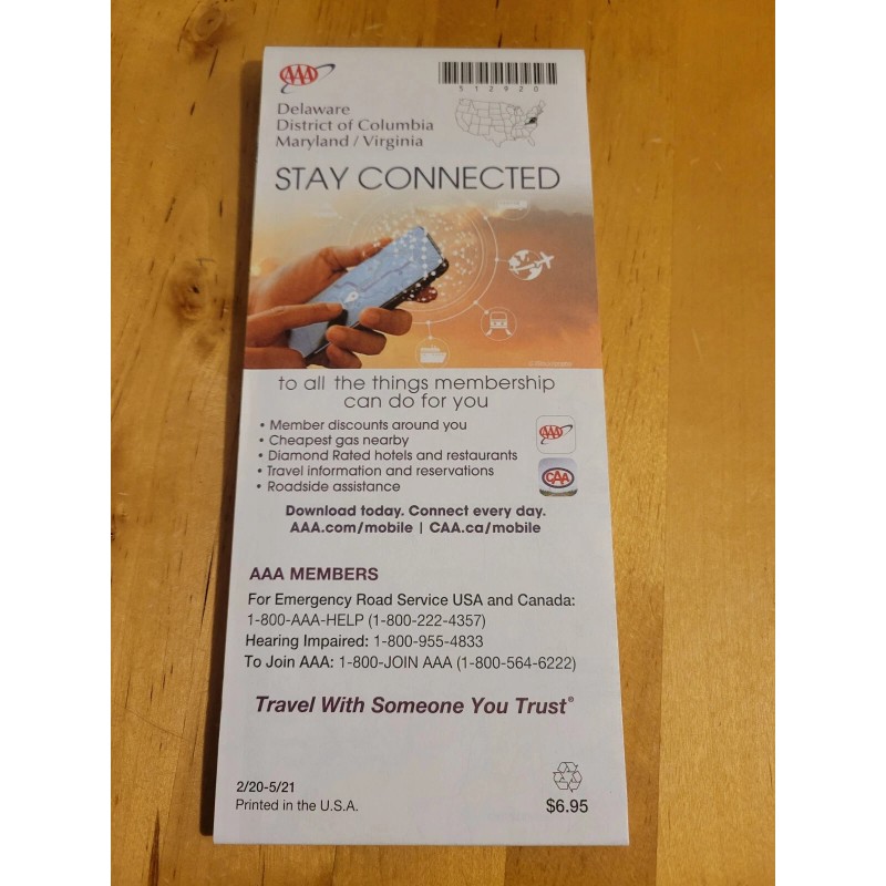 DELAWARE WASHINGTON MARYLAND VIRGINIA DE DC MD VA State Map