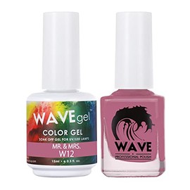 WAVEGEL Soak-Off Gel & Nail Lacquer Matching Duo Set - Simplicity Collection - #W12 Mr. & Mrs. I 0.5 Oz