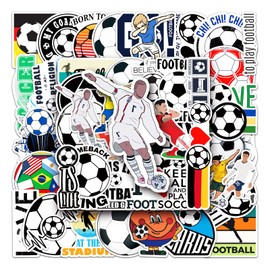 Soccer Stickers Football Stickers Pack of 50 Skateboard Graffiti Stickers Motorcycles Bicycle Snowboard Luggage Laptop Car Suitcase for Children and Teenagers Waterproof Vinyl Stickers