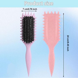 WADY Cepillo para Cabello Rizado Para Mujeres, Cepillo para Rizos, Cepillo Cabello Rizado, Peine para Cabello Rizado, Cepillo 3D para Rizos, Cepillo Definidor de Rizos, peine de pelo liso (Rosa)