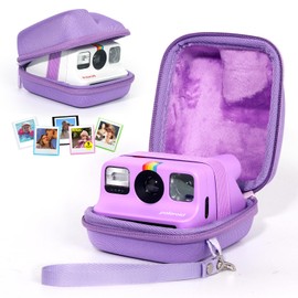 CAIYOULE Camera Case for Polaroid Go/Go Gen 2 Instant Film Camera, Travel Protective Hard Shell Camera Sling Bag with 5 Go Refrigerator Magnetic Picture Frames, Handle Strap, Purple (No Camera)