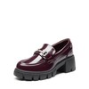 DREAM PAIRS Mocasines con Plataforma para Mujer,Size 24.0 cm,Burdeos-Pat,SDLS2321W