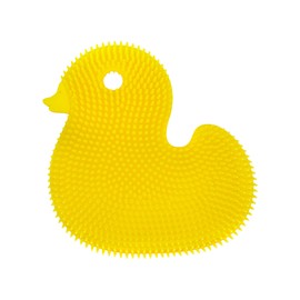 Innobaby Bathin' Smart Silicone Duck, Naturally Anti-Mold and Mildew, Ultra-Soft, Sensitive Skin Body Scrubber Gently Caress Away Cradle Cap and Dirt on Babies, Parents and Kids
