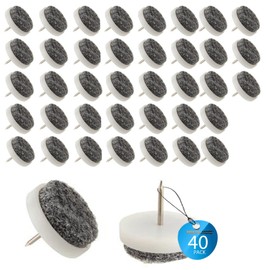 PERFORMORE 40 Pcs Heavy Duty Round Nail-On Felt Furniture Pads 20mm, Non Slip Floor Chair Leg Protectors for Wooden Furniture Tables, Sofas, Cabinet and More