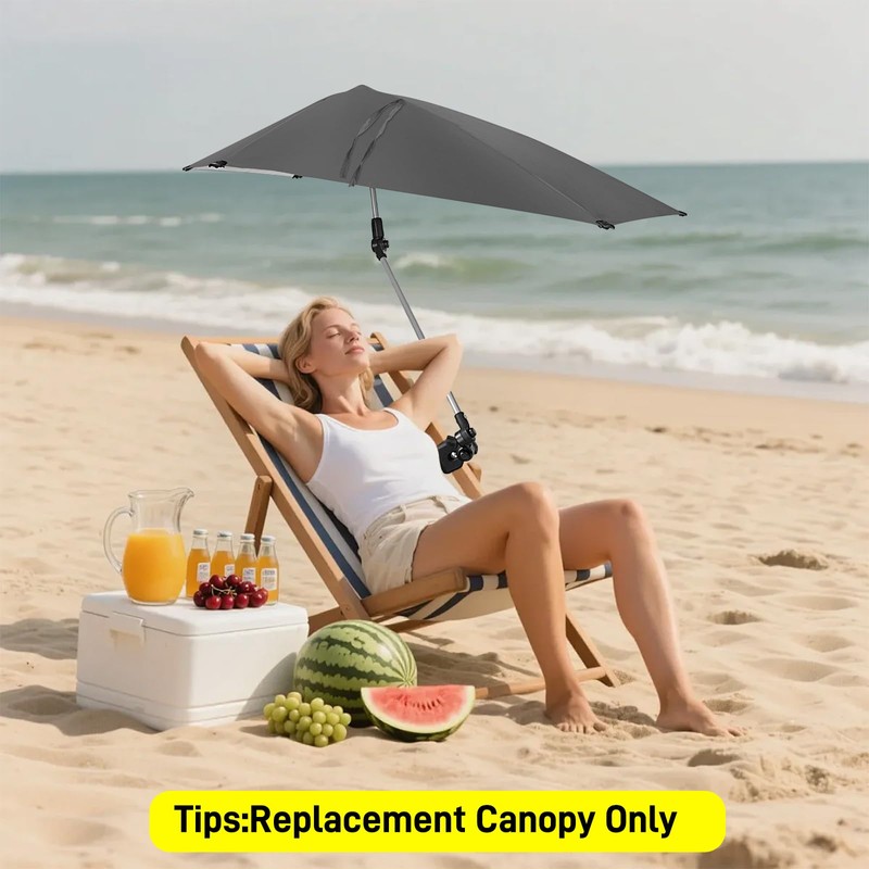 Beach Sun Umbrella Replacement Canopy, UPF 50+, 38 × 39