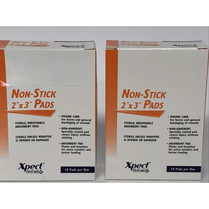 Xpect Pack Of 2, Xpect First Aid Non-Stick 2"x3" Pads
