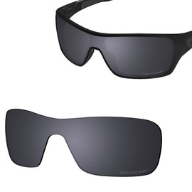 SAUCER Premium Replacement Lenses & Nosepads for Oakley Turbine Rotor OO9307 Sunglasses High Defense - Shield Black Polarized