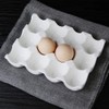 Cabilock Ceramic 6 Cup Egg Holder Half Dozen White Porcelain