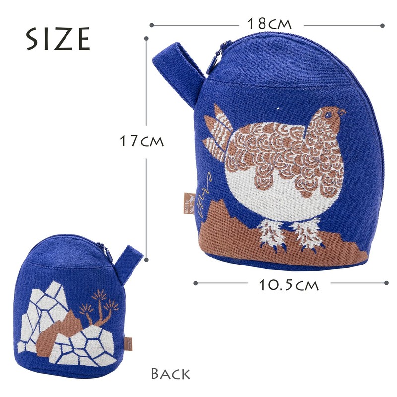 Kusunobashi Crest Woven Pouch, MoritaMiW Gusseted Pouch, Springtime Grouse, Approx.