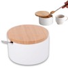 KOOK TIME Ceramic Sugar Bowl with Bamboo Spoon and Lid