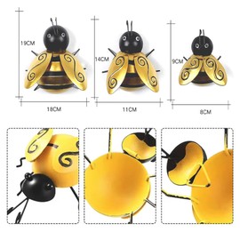 Wilsonzin 4 Pieces Miniature Bee Decorative Garden Figures Metal Bee Wall Decoration Bee Wall Decoration Decorative Figure Garden Decoration Insects Home Decorations for Garden Lawn Home Decor Indoor