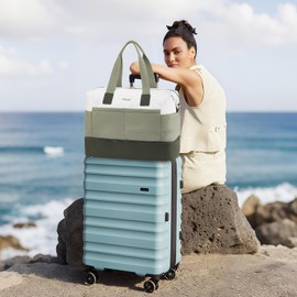 LOVEVOOK Travel Duffle Bag, Women's Personal Item Travel Bag with Shoe Compartment and Toiletry Bag, TSA-Approved Carry-On, Weekender Overnight Bags for Travel, Weekend Trips, Business (Olive Green)