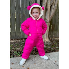 BFUSTYLE Baby Snowsuit Rose Pink Newborn Jacket 0-6 Months Winter Clothes Puffer Outfit For Baby Girls Fall Snow Suit with Hood