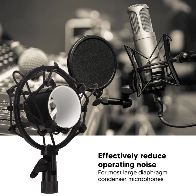 Microphone Shock Mount Mic Holder Non Vibration Suspension Clip Guitar