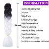 Jumbo Box Braiding Hair Extensions 24 Inch Black to White