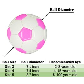 AYANICA Soccer Ball Size 3,4,5 Practice Training Gift Boys Girls Kid Come with Pump and Needle