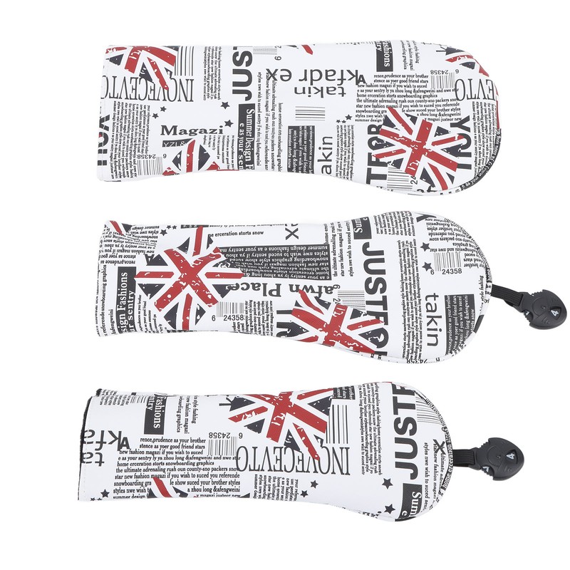 4Pcs UK Flag Print Golf Club Head Cover PU Golf