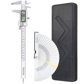 Proster Digital Caliper 8 Inch/200 mm + 32 Feeler Gauge Calliper Stainless Steel Electronic Caliper Inch/Fractions/Metric Caliper for Length Width Depth Inner / Outer Diameter