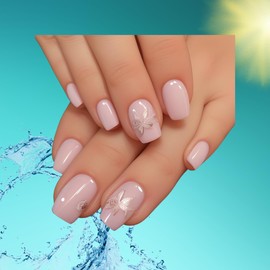 XS Square | Gel Nail Tips | NABulous | Square Shape | Extra Short Length | Soft Gel Nail Tips | Full Cover & Pre-shaped Tips | False Press On Nail Extensions (Square XS)