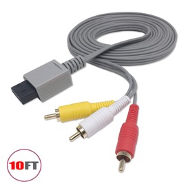 WICAREYO AV Cable Lengthened 10ft Audio Video AV RCA Video Cord TV Composite Cable for Wii Wii U Console
