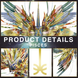 Piececool 3D Puzzles for Adults, 12 Constellation Series - Pisces Wishing Cranes Model Building Kits Challenging Brain Teaser Puzzles for Stress Relief DIY Crafts, Best Gifts, 69Pcs