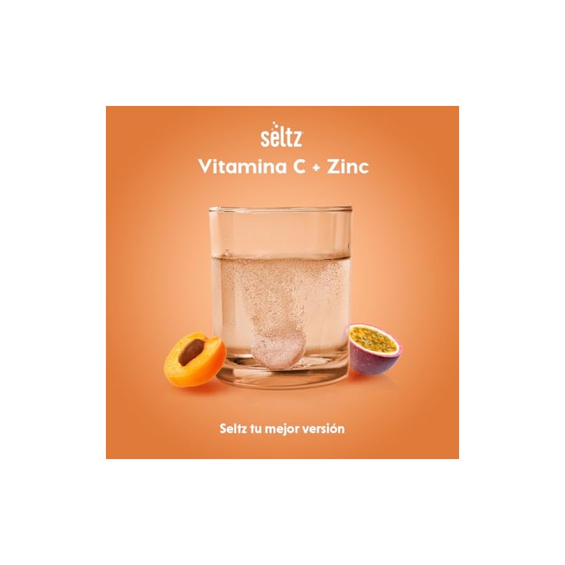 Seltz Tableta Efervescente Vitamina C + Zinc 300 mg Durazno