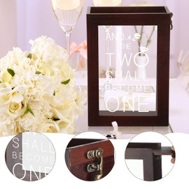 Unity Sand Ceremony Shadow Box Two Become One Rustic Shadow Box for Wedding Wood and Clear Acrylic Sand Box for Weddings, Vow Renewal, Beach Home Decor, 6 x 8.5 x 3 Inches