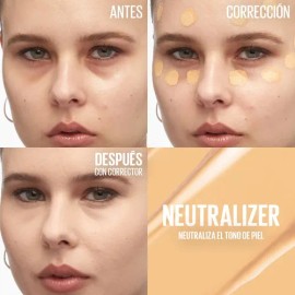 Maybelline Instant Age Rewind Corrector Facial 3 en 1, Borra Ojeras y Líneas Finas, Cubre Imperfecciones, Corrige, Contornea e Ilumina, Cobertura Medi