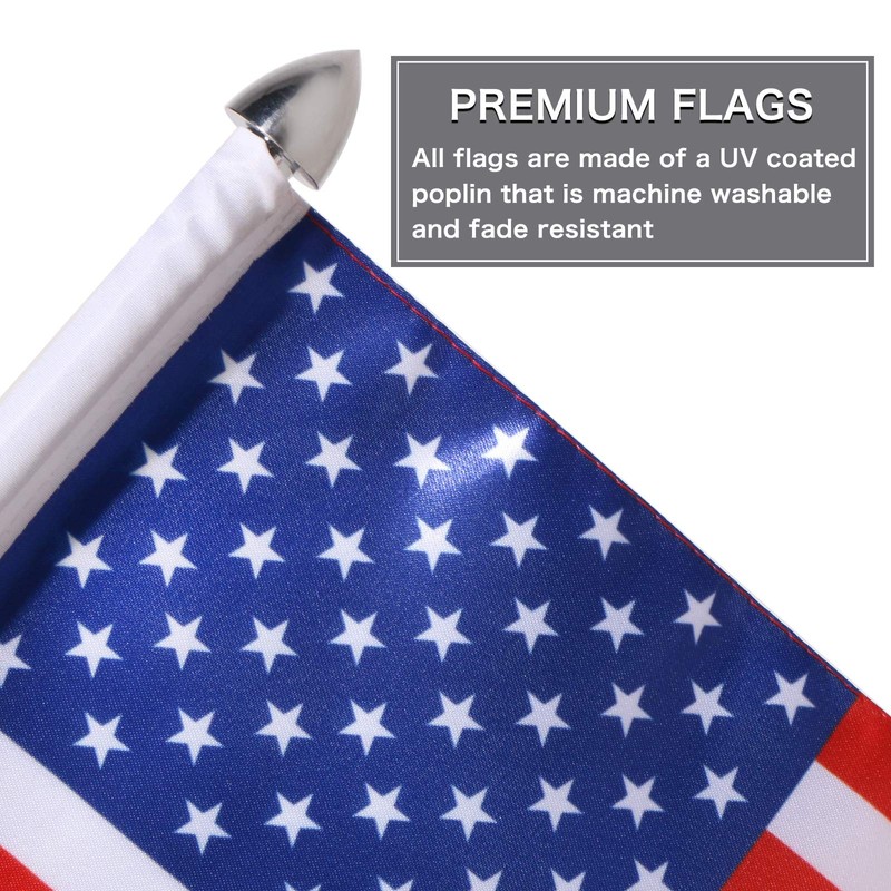 2 Pack Motorcycle Flag Pole Fold Down 90° and American