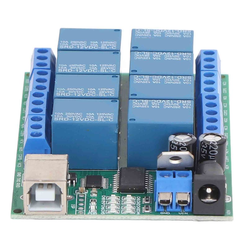 8 Channel Relay Module DC12V UART Serial Port Switch PLC
