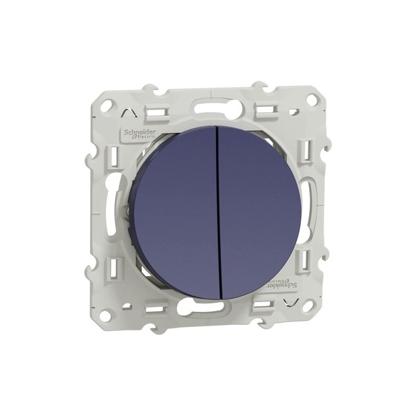 Schneider Electric S550285 Odace Two-Way + Push, 10 A, Cobalt