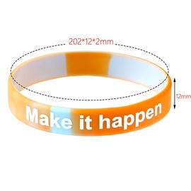 XAM Colourful Motivational Rubber Bracelet Inspirational Quote Silicone Wristbands Fun Stretch Bracelets Unisex Wristbands for Women Men Jewelry-A