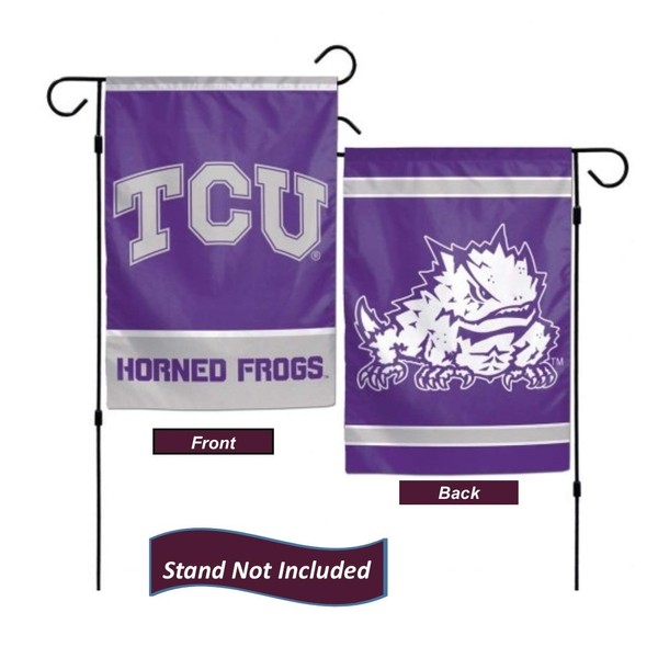 TCU Horned Frogs 12.5” x 18" Double Sided Yard and Garden College Banner Flag is Printed in The USA,