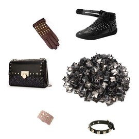 HEEPDD 200 Pieces Square Rivets, 9 mm Square Spike Studs DIY Leathercraft Spike Rivets Bag Leather Clothing Bag Decorative Shoes Rivet (Matte Black)