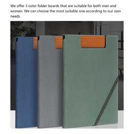 Vensool A4 Leather Padfolio Clipboard Folder, Leather Portfolio for Men and Women, Business Portfolio Binder, Business Card Holder Reciept Pocket A4 File& Document Sleeve, Notepad Clipboard