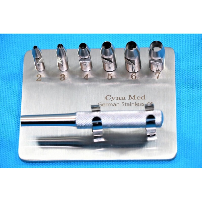 Premium German Keyes Dermal Punch Set of 6pcs 2mm to