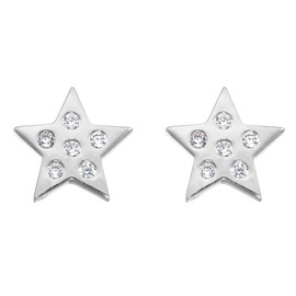 Lajoia Jewelry Women's Earrings Star Sterling Silver 925 Filigree Stud Earrings Silver Earring Cubic Zirconia Stones, Sterling Silver