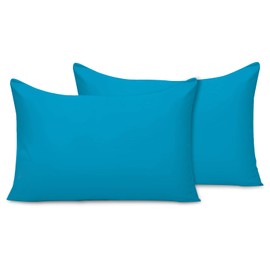 Pamposh Pillow Cases 2 Pack Super Soft Brushed Microfibre Pillow Covers Hypoallergenic Breathable Non Iron Envelope Closure Blue Pillow Cases