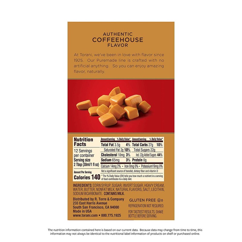 Torani Caramel Sauce 16.5 Oz. Squeeze Bottle