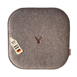 kontor28 - Sustainable Seat Cushion Chair Cushion, Handmade in Germany, 37.5 x 37.5 cm, Made of Upcycling rPET Felt, Seat Cover with Padding, Suitable for Outdoor Use and Washable, Deer Natural, Set