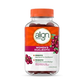 Align Women's Health, Prebiotic + Probiotic, with Cranberry for Feminine Health, Help Nourish & Add Good Bacteria for Digestive Health, 50 Gummies